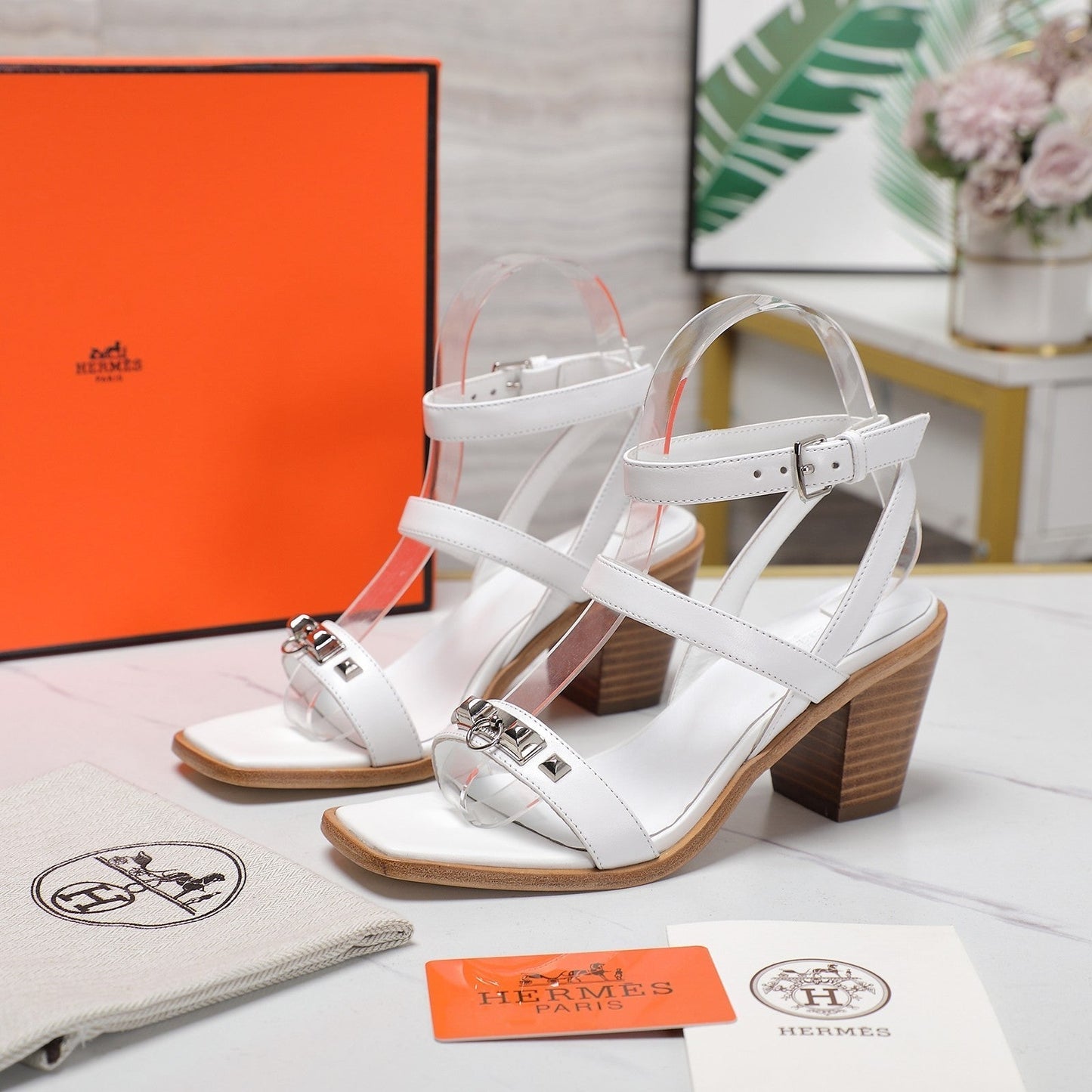 IVRESSE 65 SANDAL WHITE CALFSKIN - 35