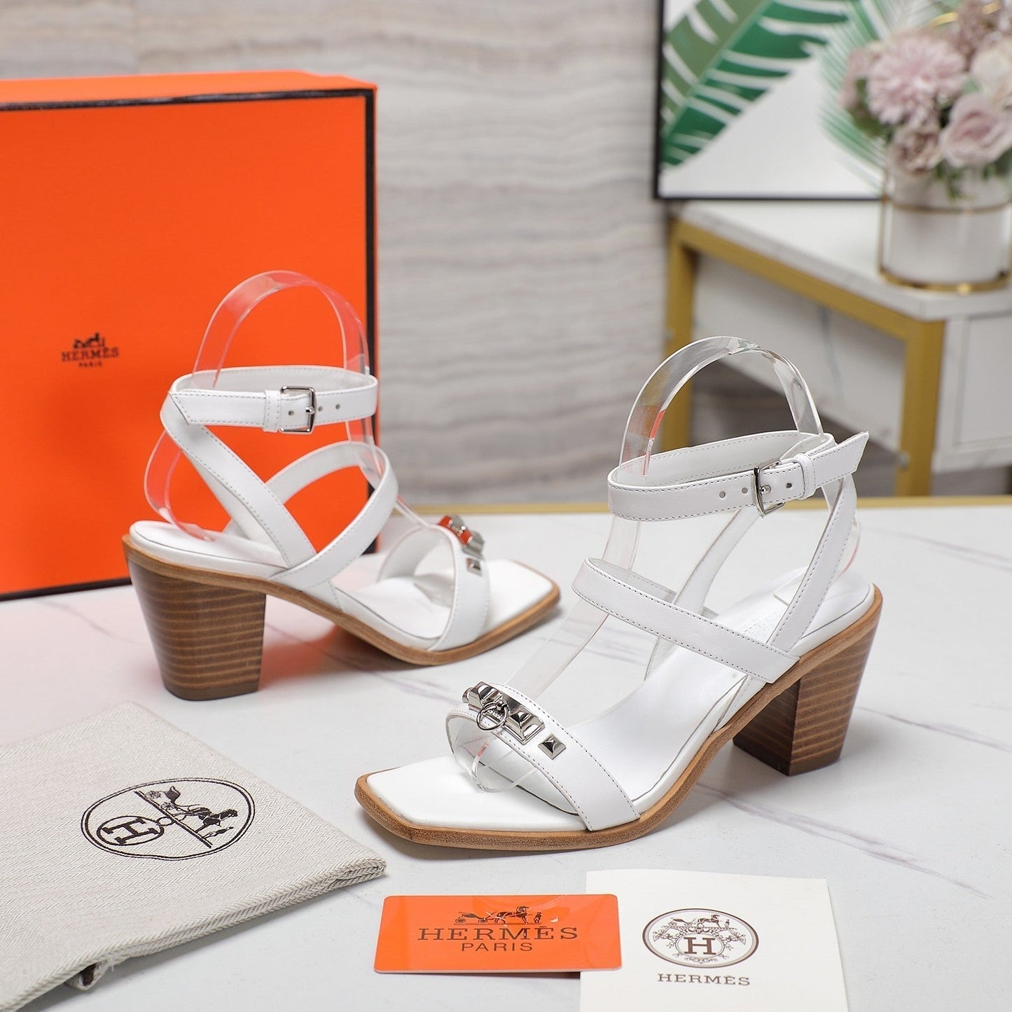 IVRESSE 65 SANDAL WHITE CALFSKIN - 35