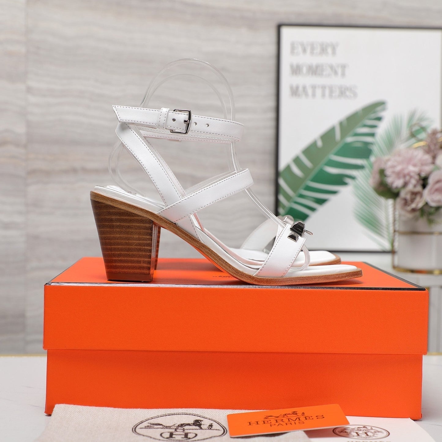 IVRESSE 65 SANDAL WHITE CALFSKIN - 35