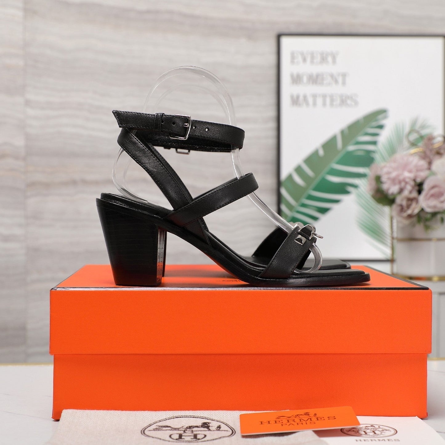 IVRESSE 65 SANDAL BLACK CALFSKIN - 35