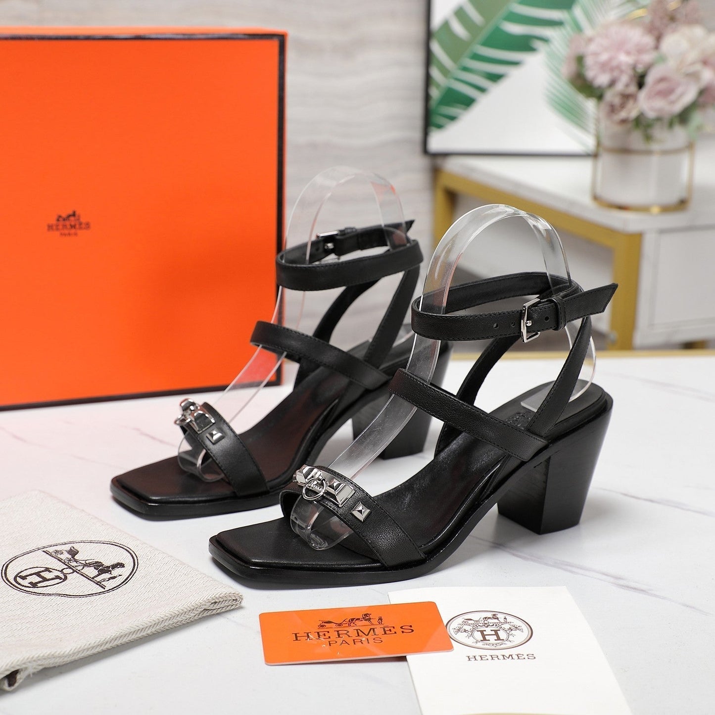 IVRESSE 65 SANDAL BLACK CALFSKIN - 35