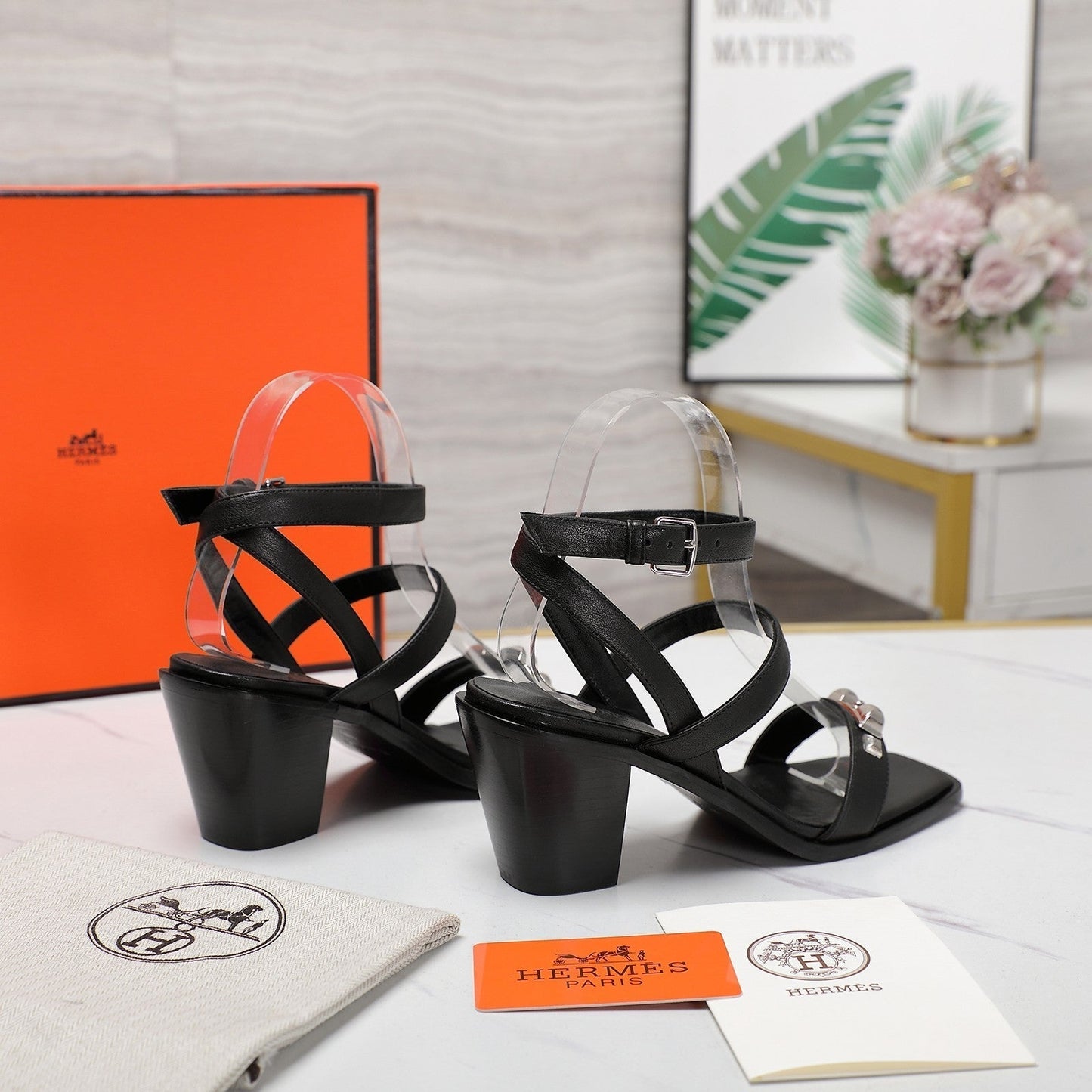 IVRESSE 65 SANDAL BLACK CALFSKIN - 35