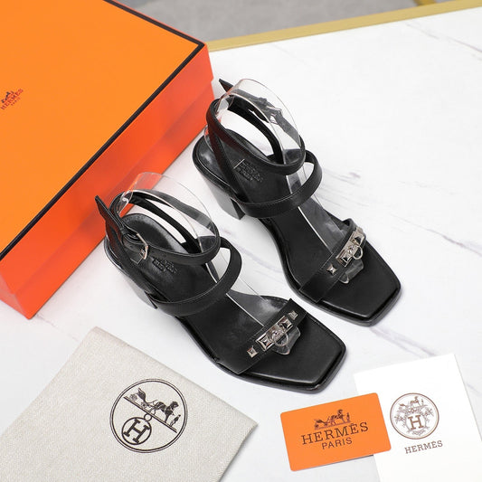 IVRESSE 65 SANDAL BLACK CALFSKIN - 35