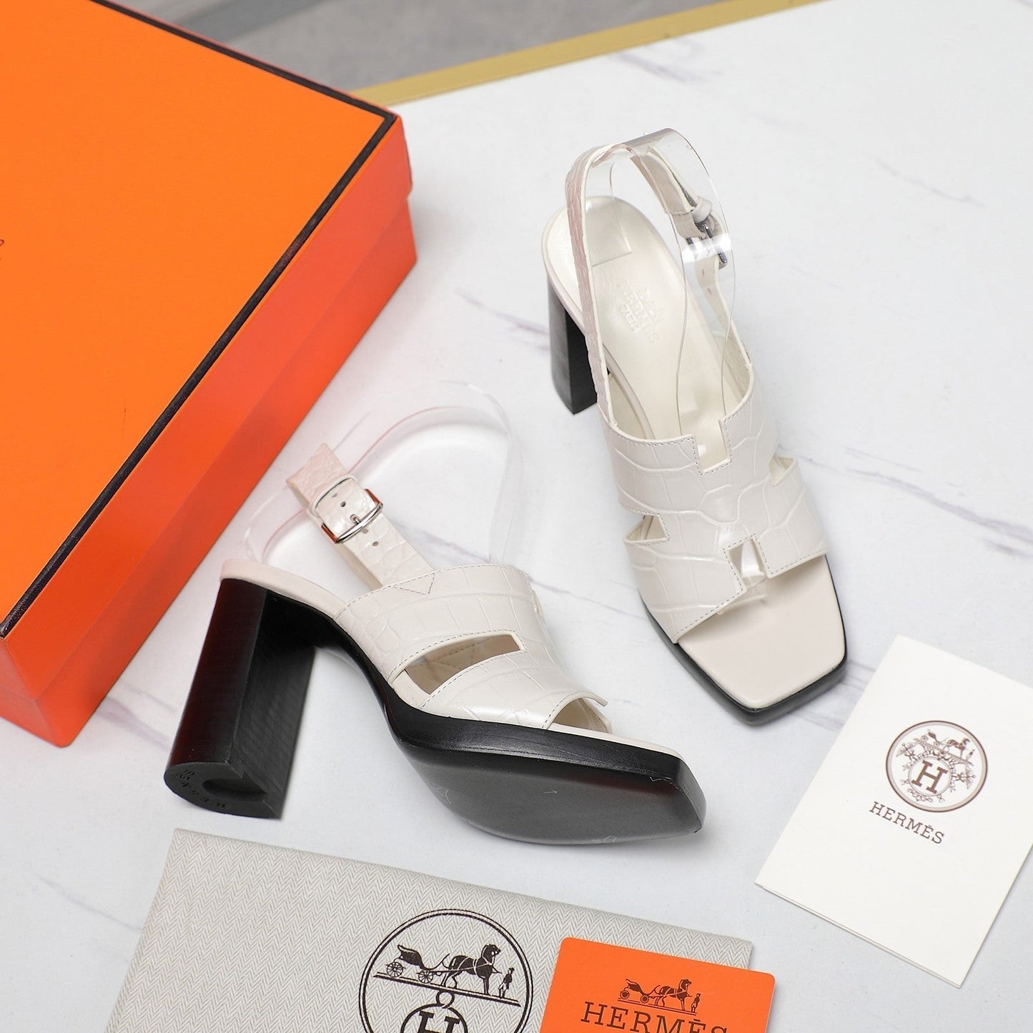 ERIS 95 SANDAL WHITE CALFSKIN PATTERNED - 35