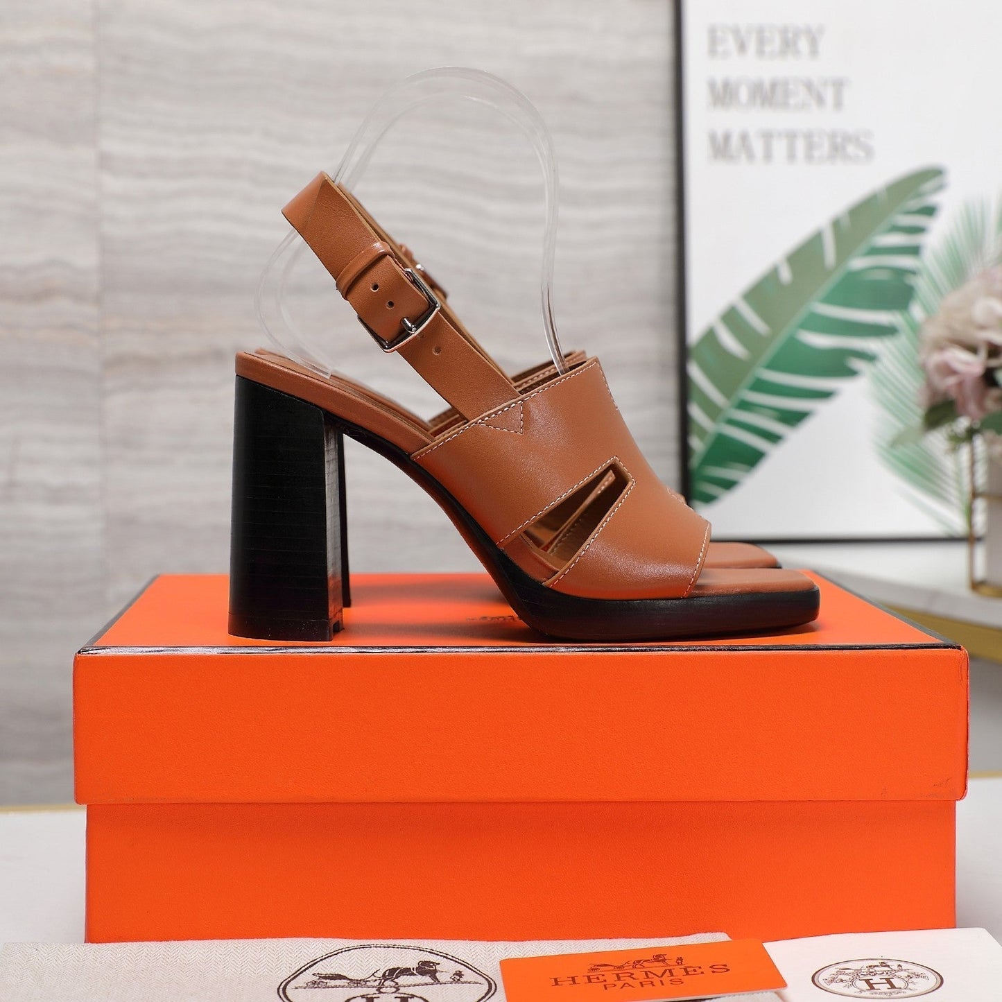 ERIS 95 SANDAL CARAMEL CALFSKIN - 35