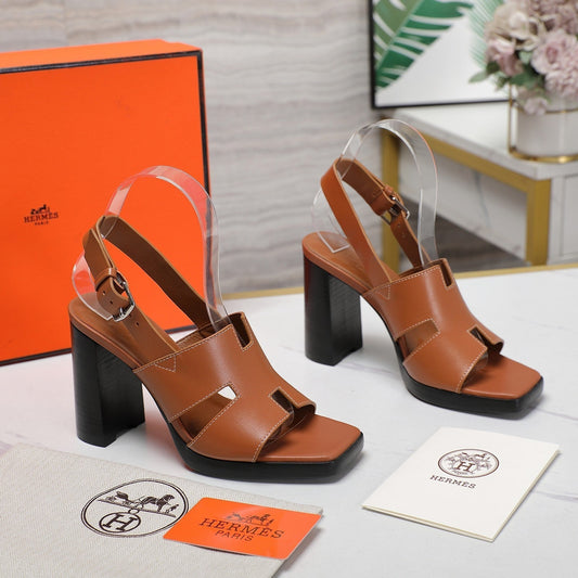 ERIS 95 SANDAL CARAMEL CALFSKIN - 35
