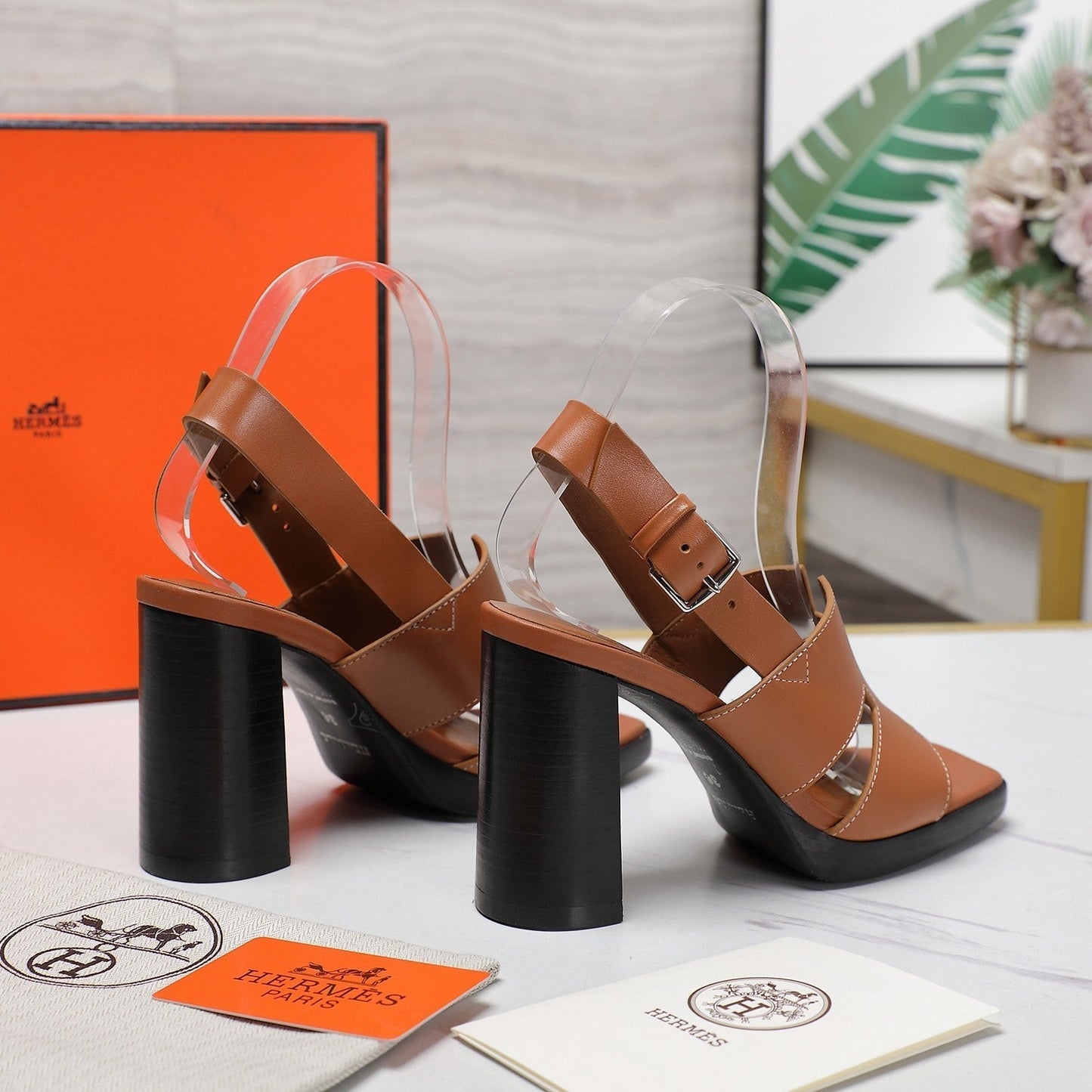ERIS 95 SANDAL CARAMEL CALFSKIN - 35