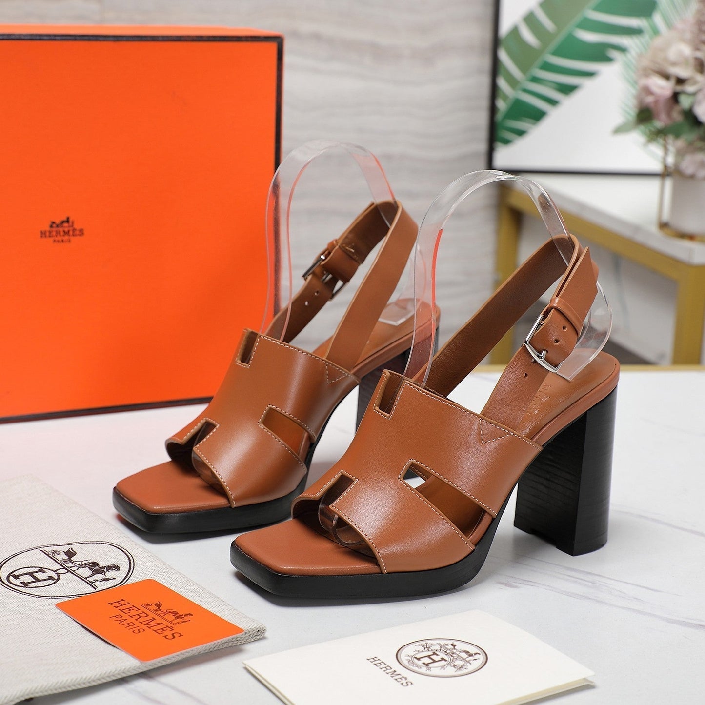 ERIS 95 SANDAL CARAMEL CALFSKIN - 35