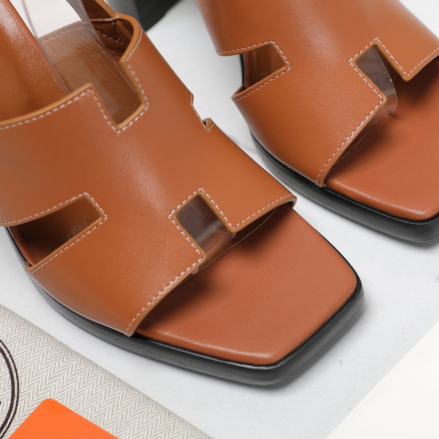 ERIS 95 SANDAL CARAMEL CALFSKIN - 35