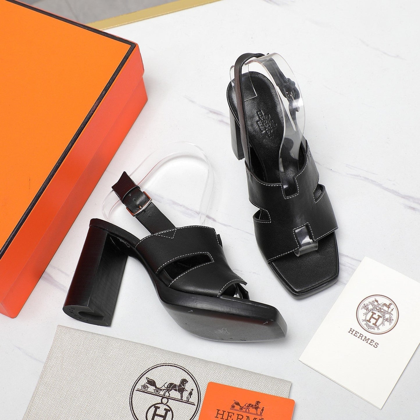 ERIS 95 SANDAL BLACK CALFSKIN - 35
