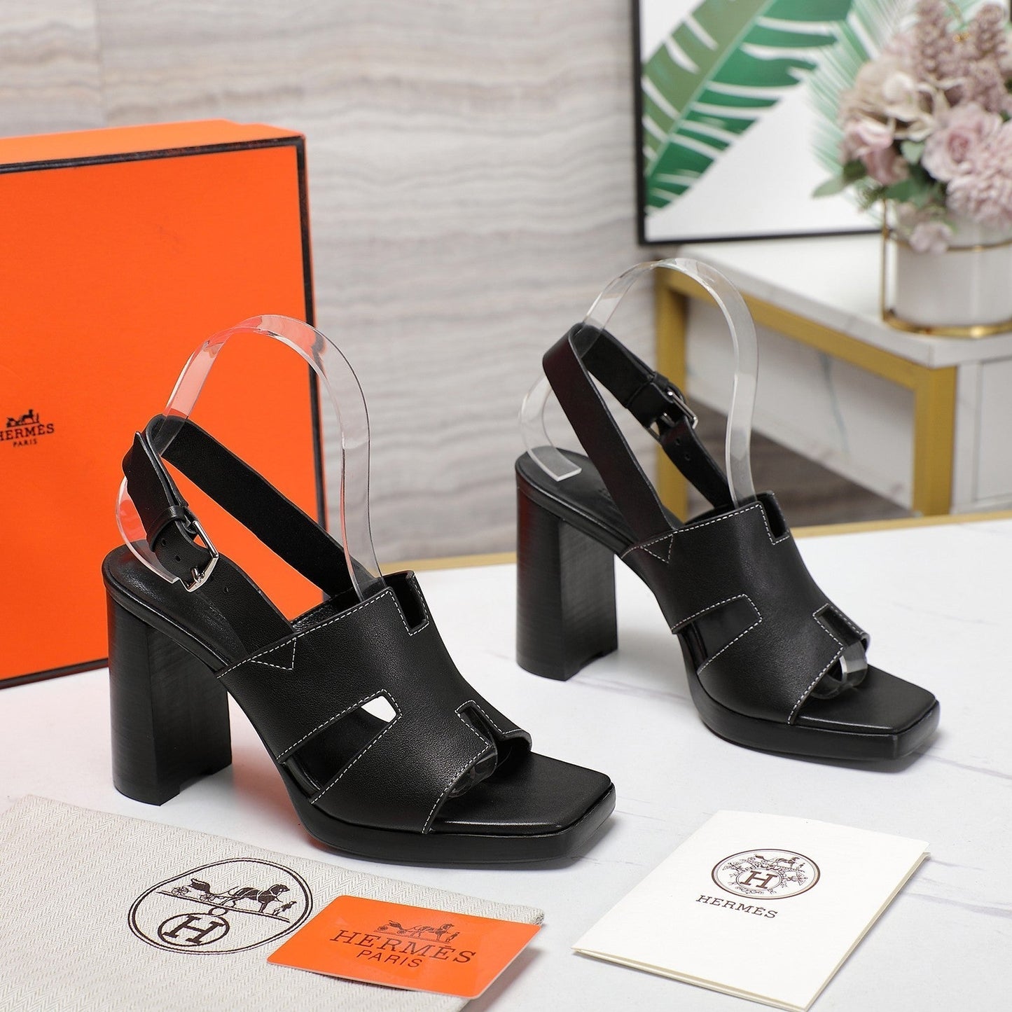 ERIS 95 SANDAL BLACK CALFSKIN - 35