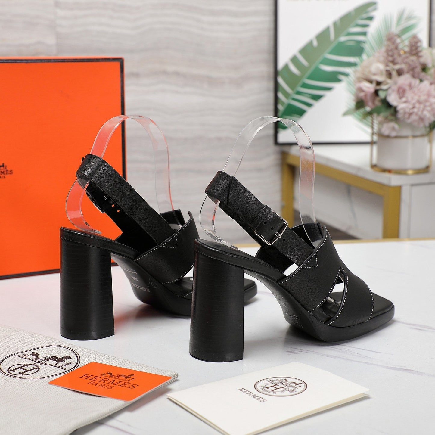 ERIS 95 SANDAL BLACK CALFSKIN - 35
