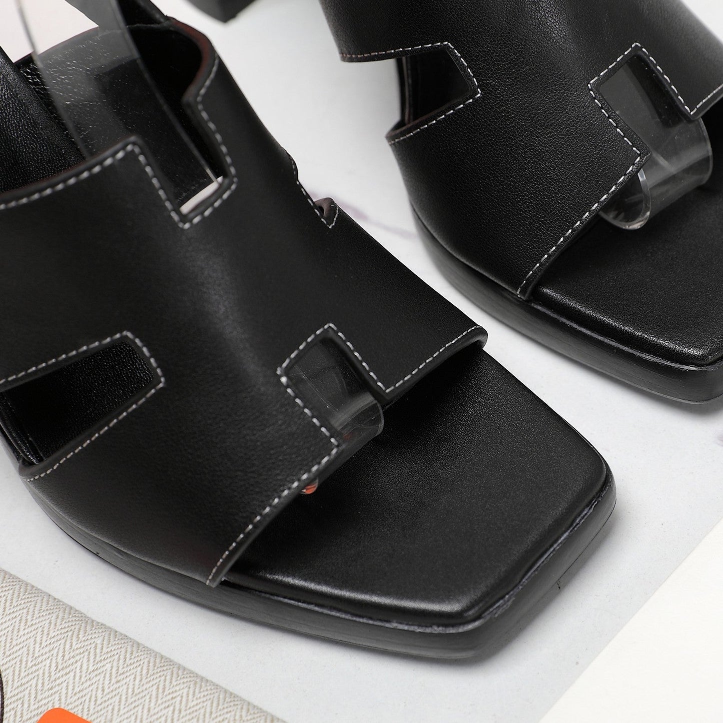 ERIS 95 SANDAL BLACK CALFSKIN - 35