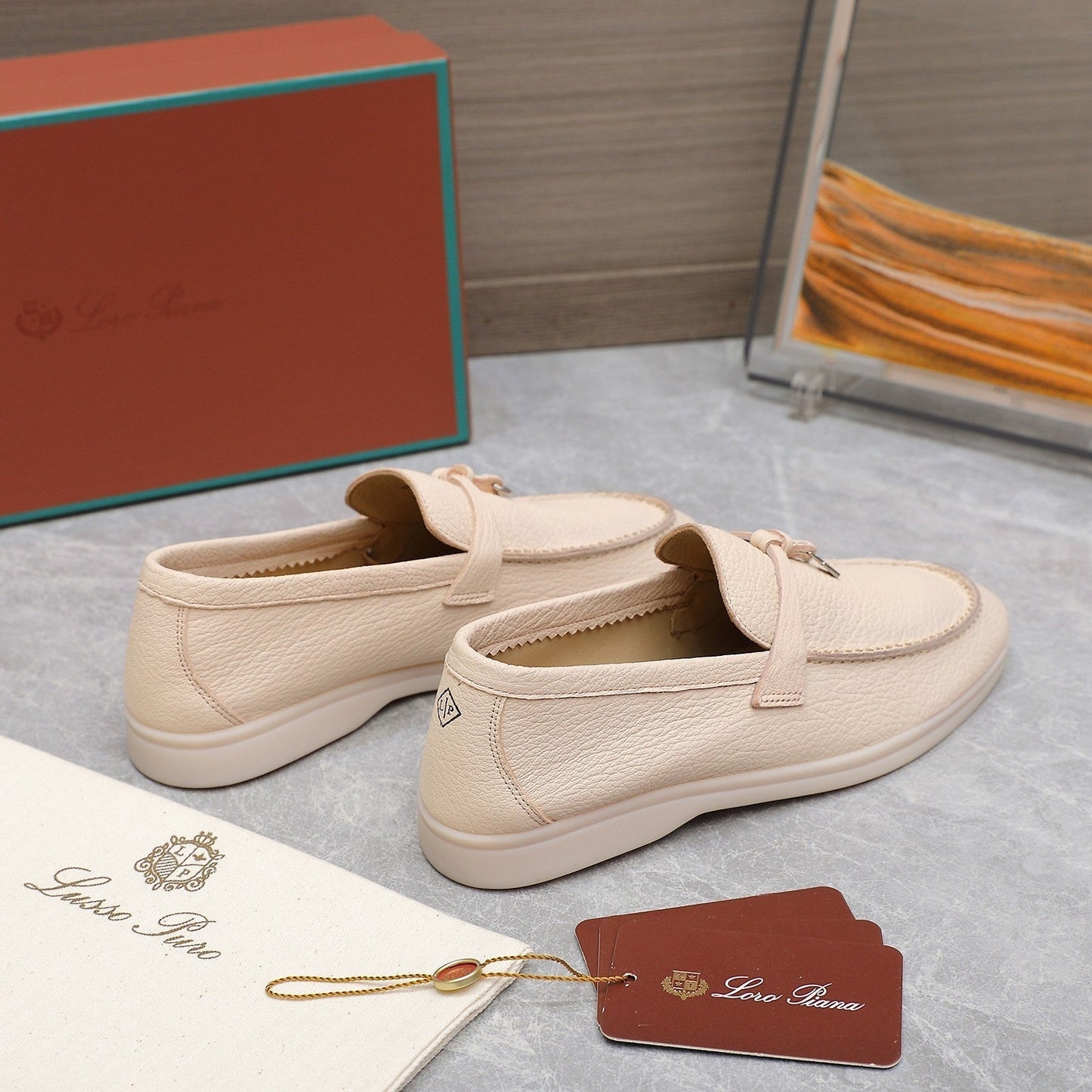 LP SUMMER CHARMS WALK LOAFERS BEIGE CREAM LAMBSKIN - 35