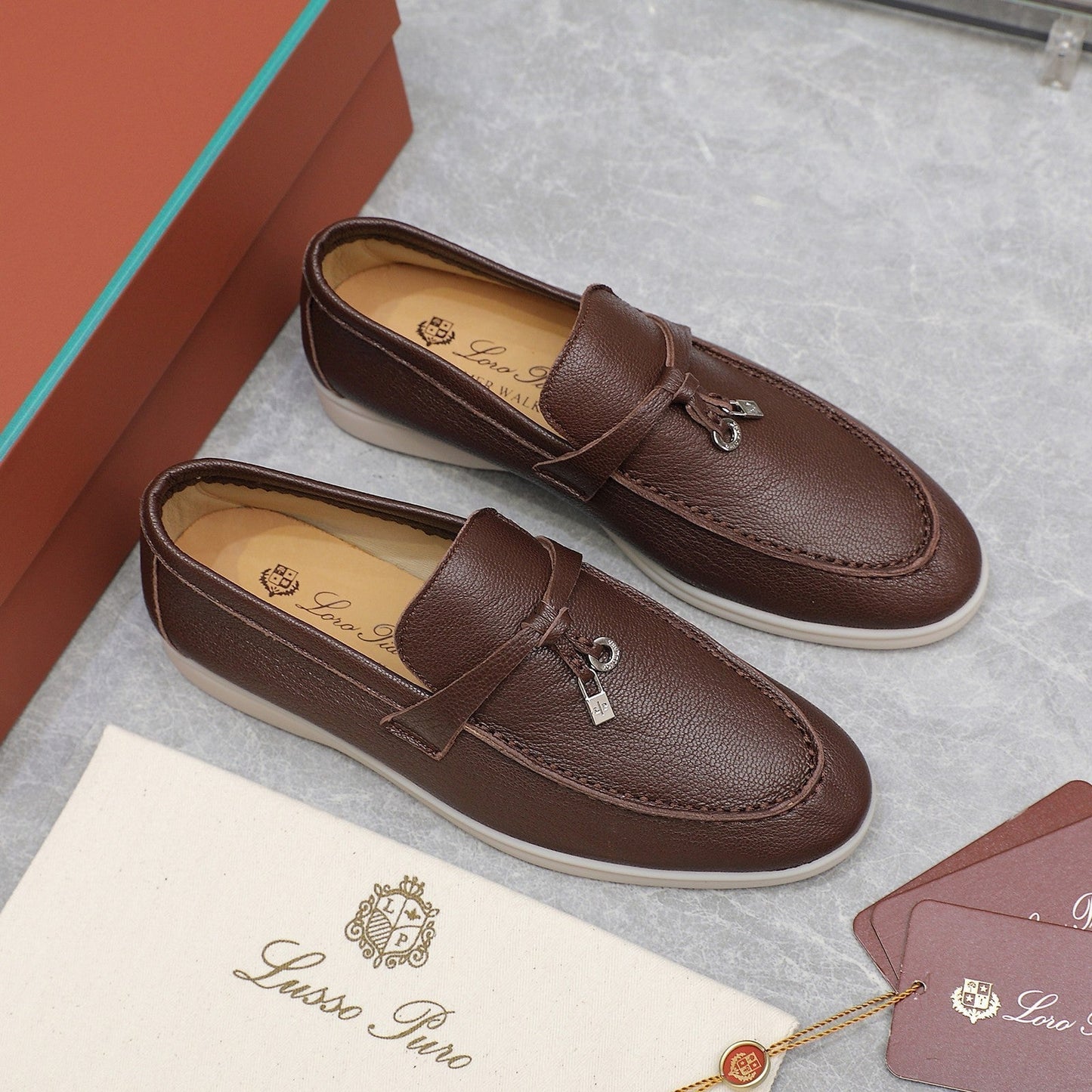 LP SUMMER CHARMS WALK LOAFERS CHOCOLATE LAMBSKIN - 35