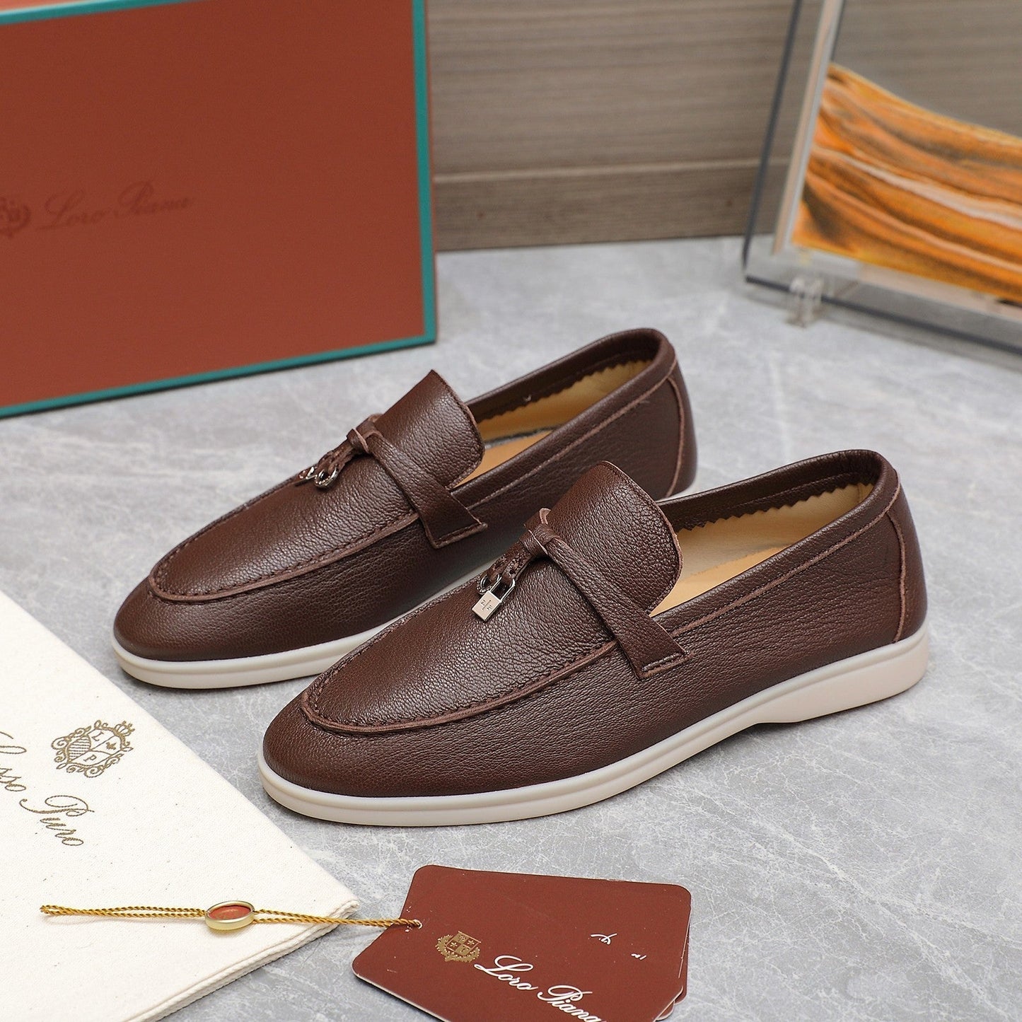 LP SUMMER CHARMS WALK LOAFERS CHOCOLATE LAMBSKIN - 35