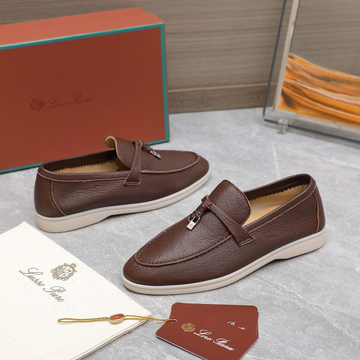 LP SUMMER CHARMS WALK LOAFERS CHOCOLATE LAMBSKIN - 35