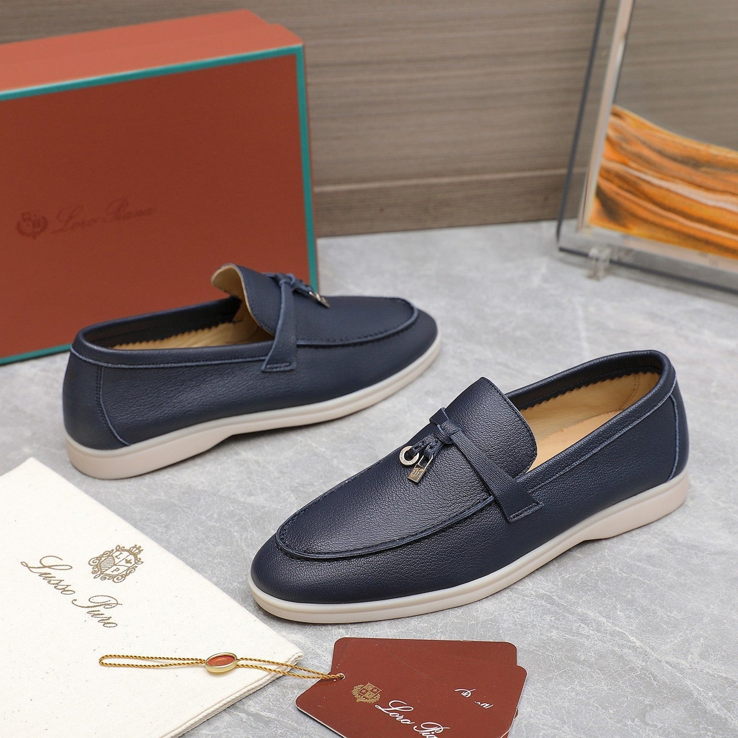 LP SUMMER CHARMS WALK LOAFERS NAVY LAMBSKIN - 35