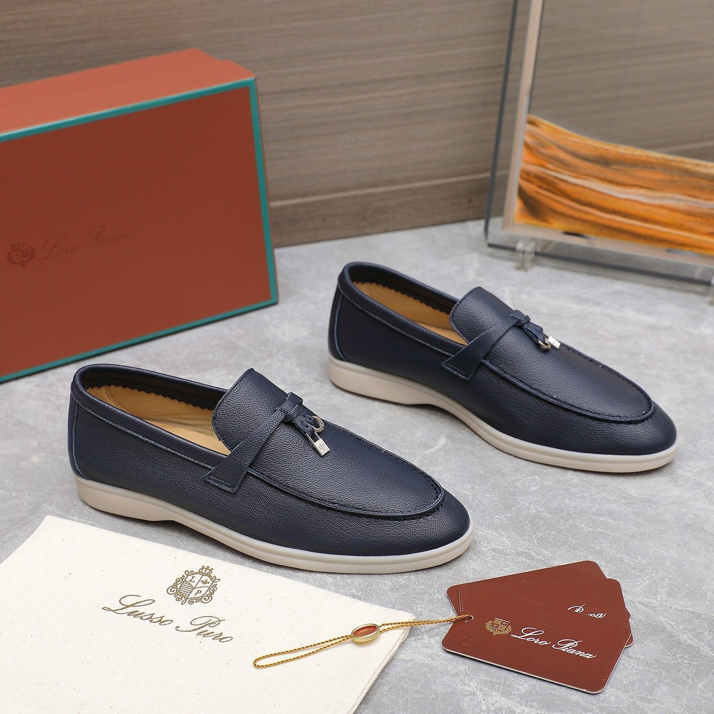 LP SUMMER CHARMS WALK LOAFERS NAVY LAMBSKIN - 35
