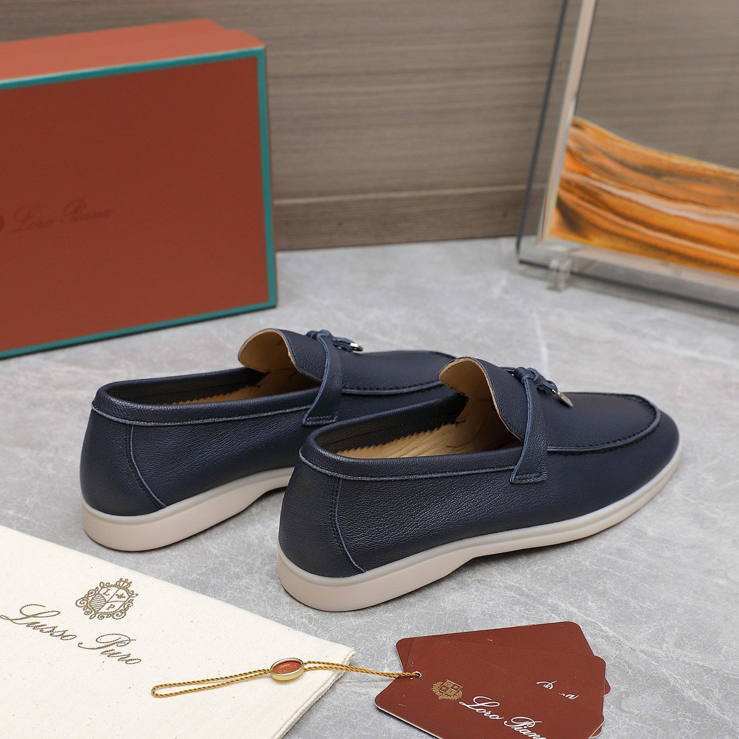 LP SUMMER CHARMS WALK LOAFERS NAVY LAMBSKIN - 35