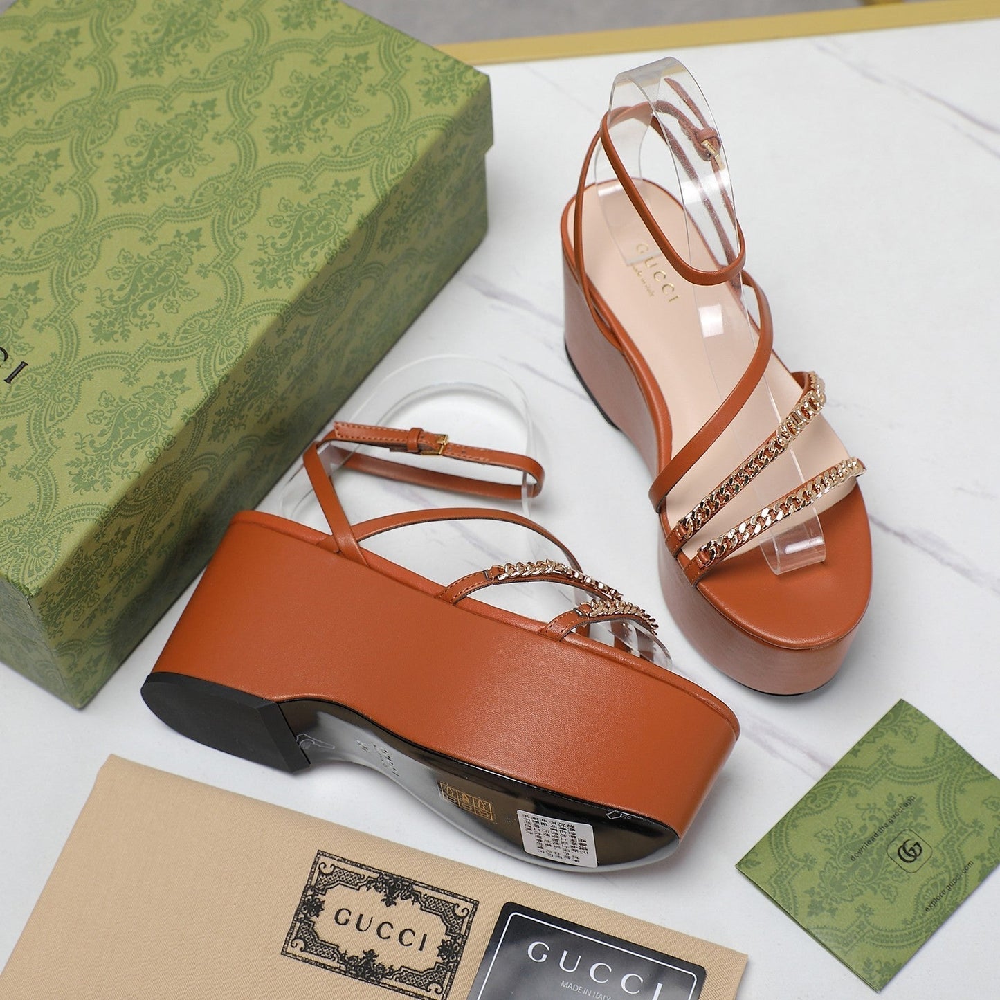 WEDGE PLATFORM IN CINNAMON BROWN SHEEPSKIN - 35