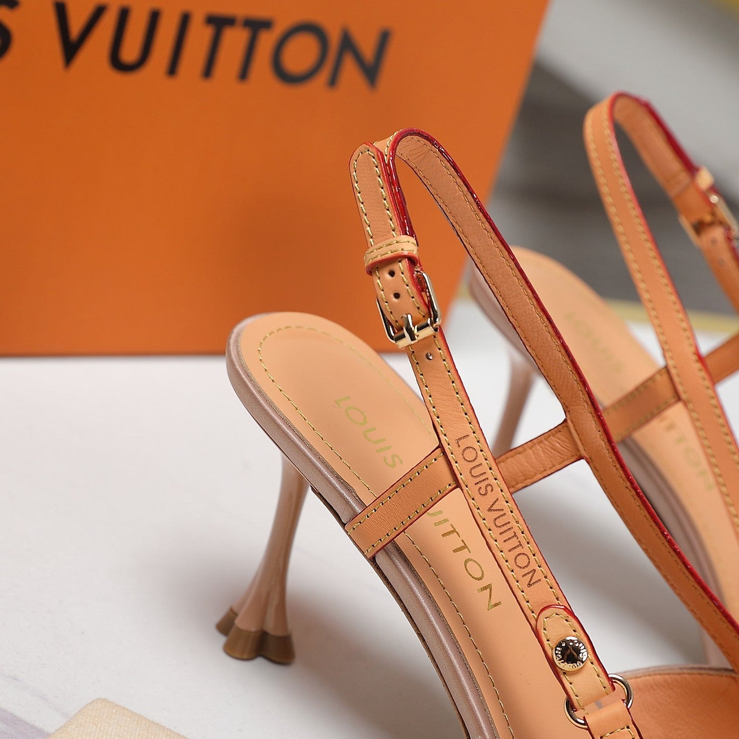 LV WOMEN BLOSSOM SLINGBACK PUMP IN NUDE BEIGE EMBROIDERED FABRIC - 35 / 7.5 CM