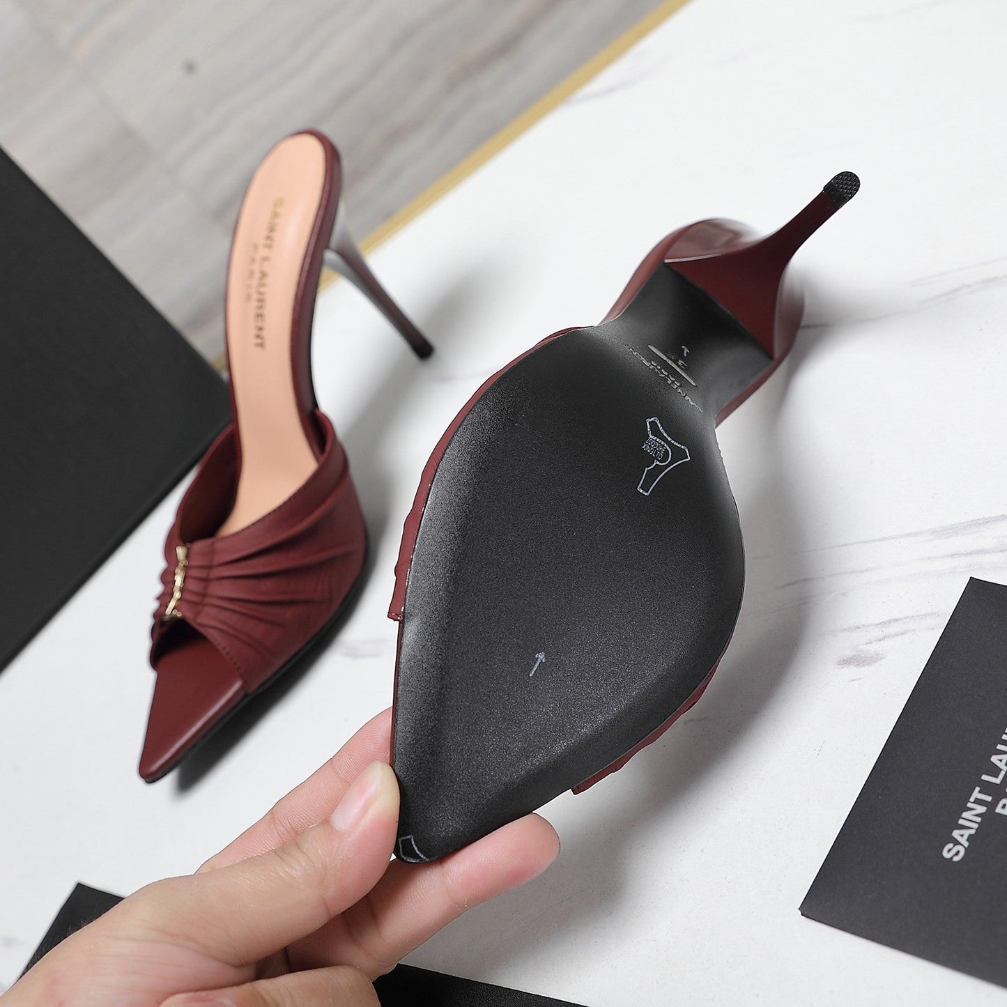 SL BABYLONE MULES 10 JAM SMOOTH CALFSKIN - 35