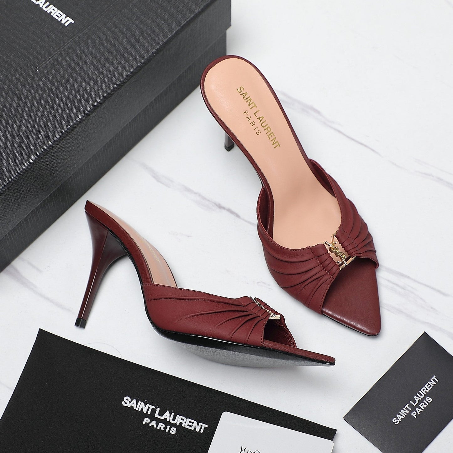 SL BABYLONE MULES 10 JAM SMOOTH CALFSKIN - 35
