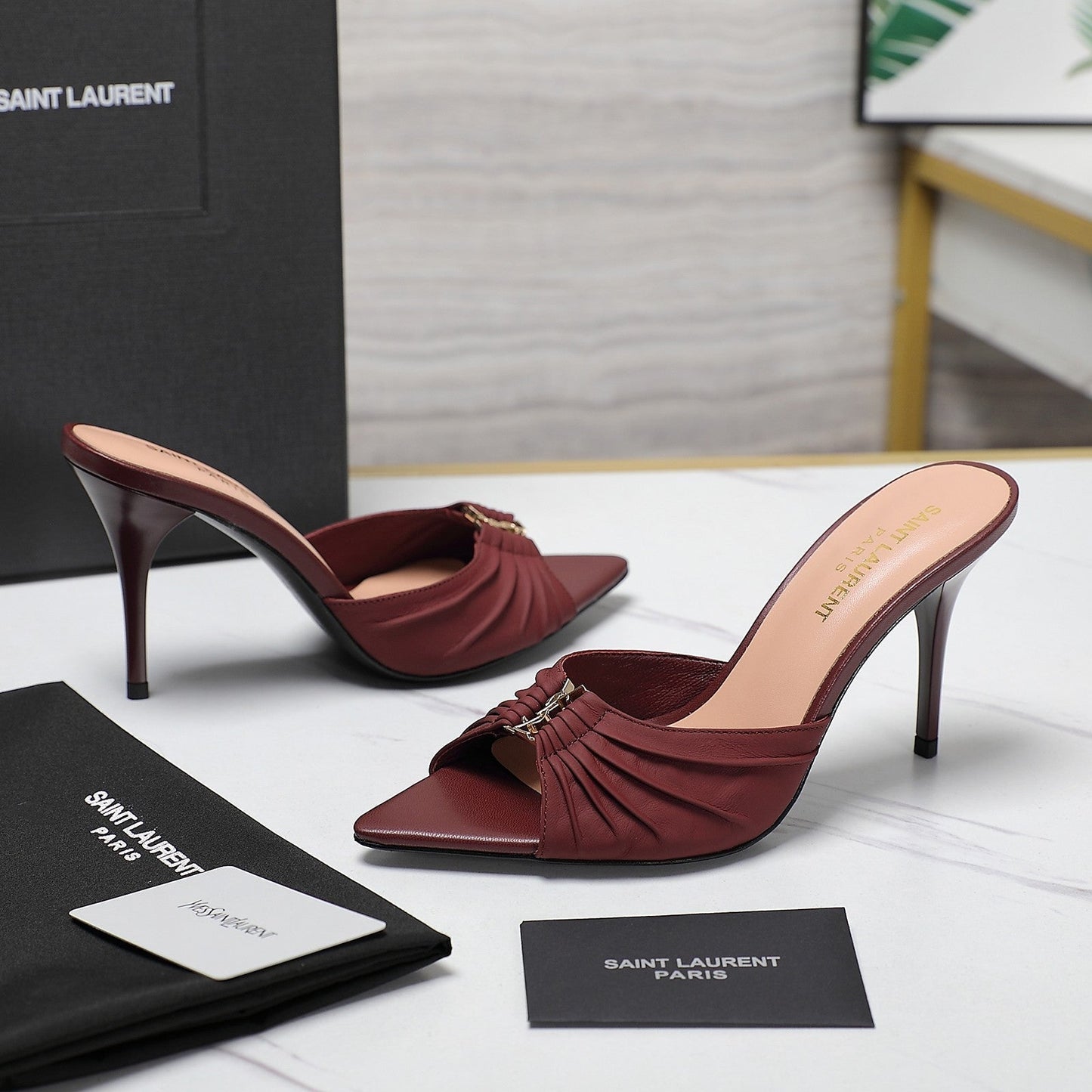 SL BABYLONE MULES 10 JAM SMOOTH CALFSKIN - 35