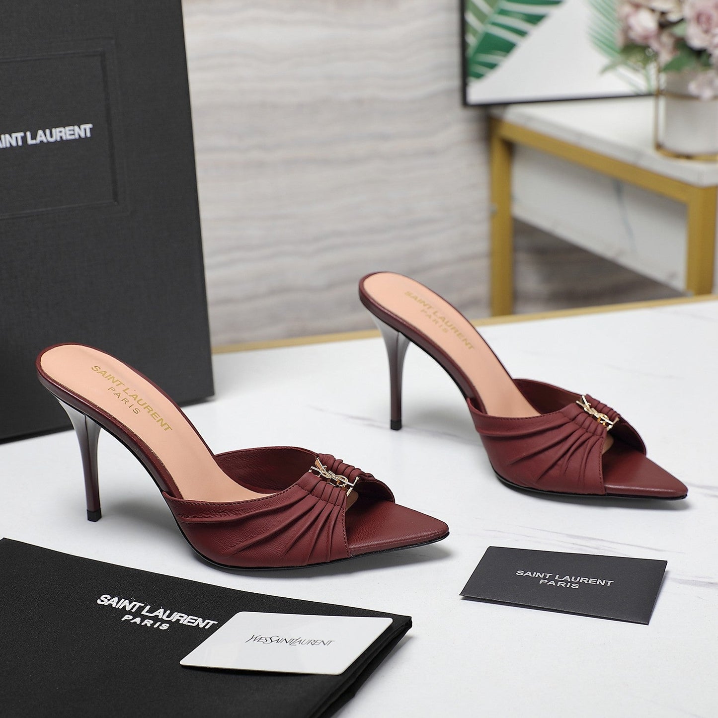 SL BABYLONE MULES 10 JAM SMOOTH CALFSKIN - 35