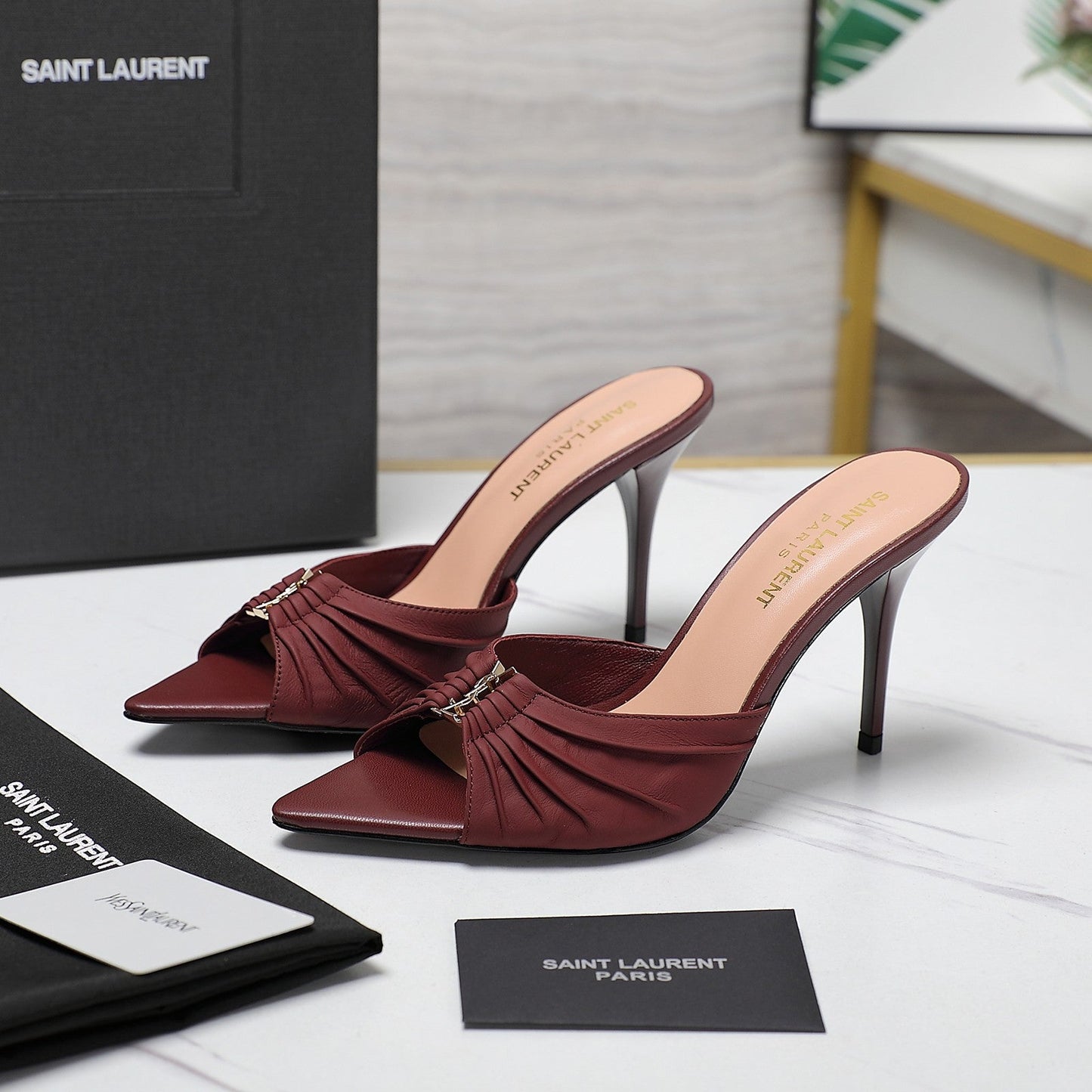 SL BABYLONE MULES 10 JAM SMOOTH CALFSKIN - 35