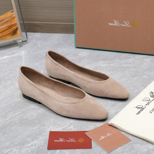 CLASSIC BALLET SHOES IN BEIGE SUEDE - 35