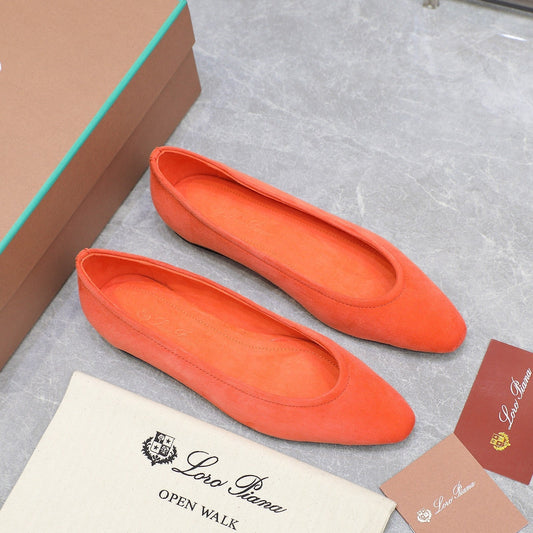 CLASSIC BALLET SHOES IN ORANGE SUEDE - 35