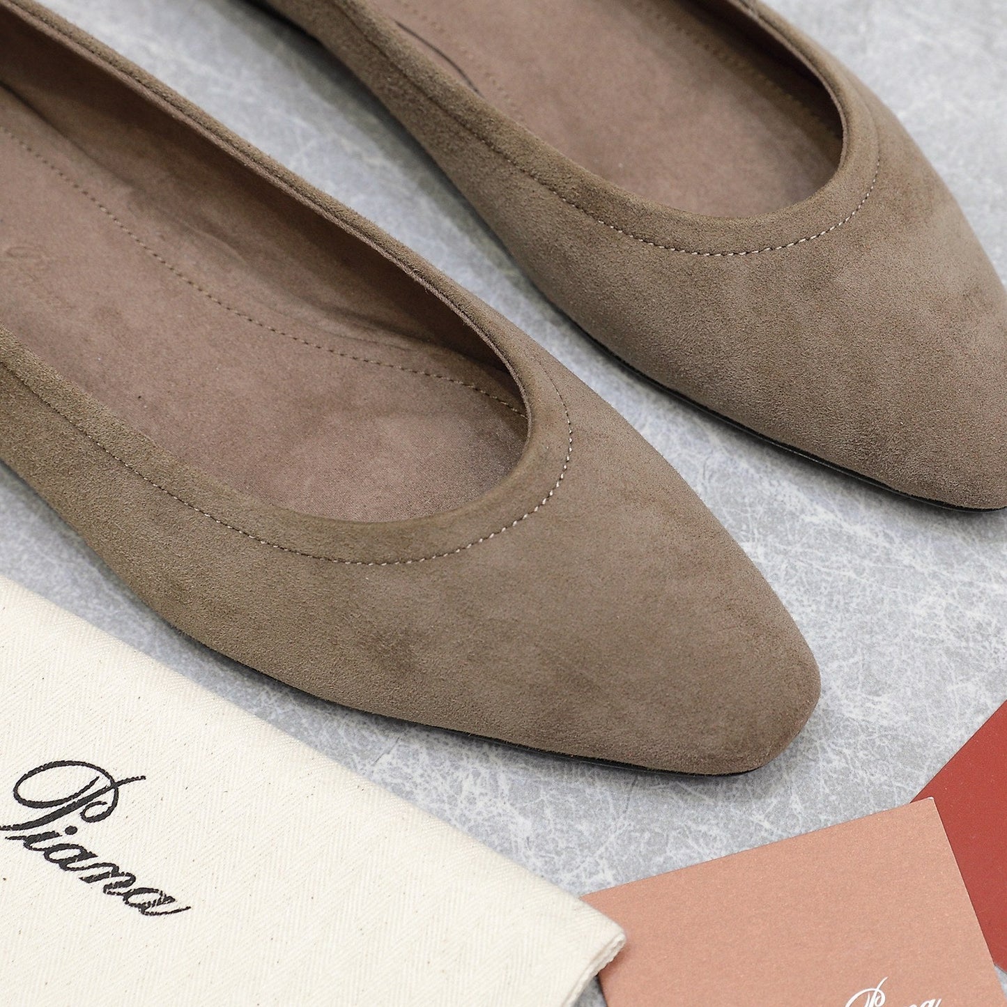 CLASSIC BALLET SHOES IN HEAVY BROWN SUEDUE - 35
