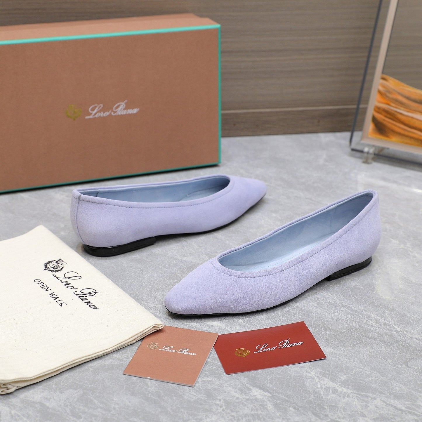 CLASSIC BALLET SHOES IN PASTEL PURPLE SUEDE - 35