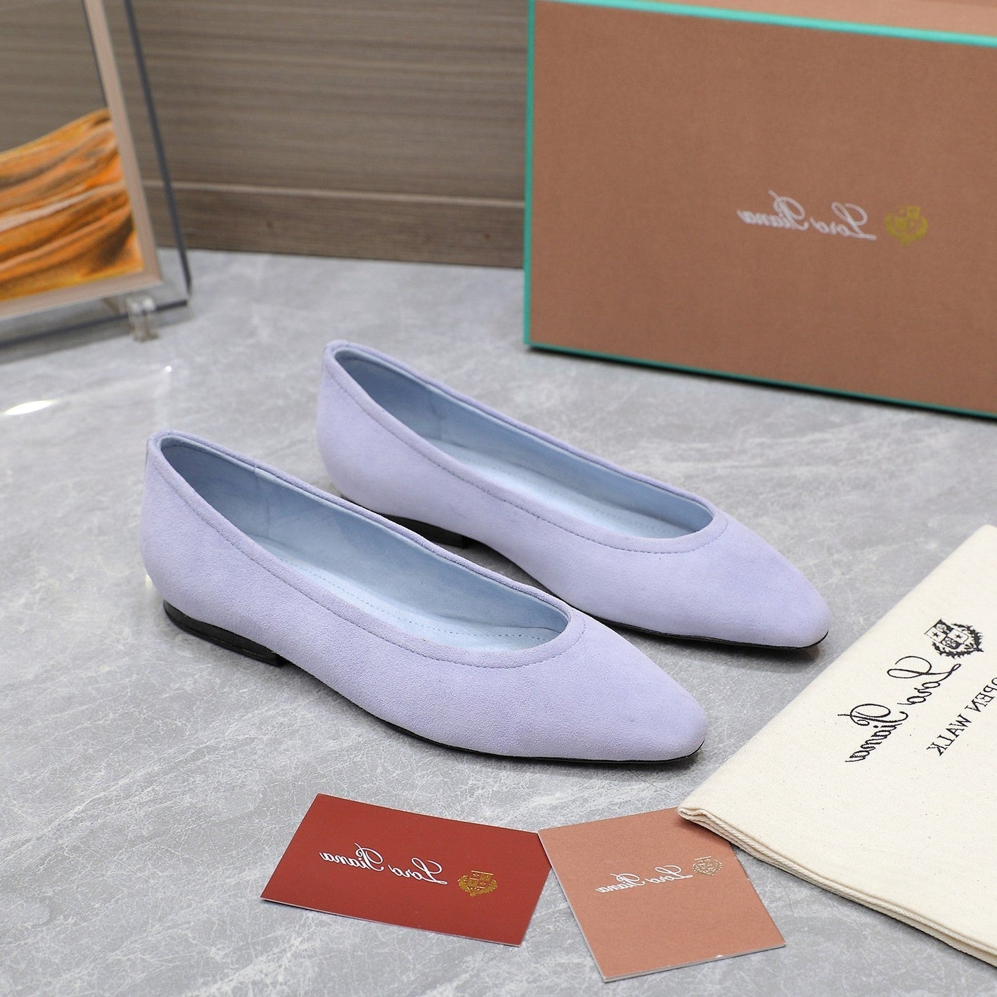 CLASSIC BALLET SHOES IN PASTEL PURPLE SUEDE - 35