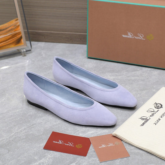 CLASSIC BALLET SHOES IN PASTEL PURPLE SUEDE - 35