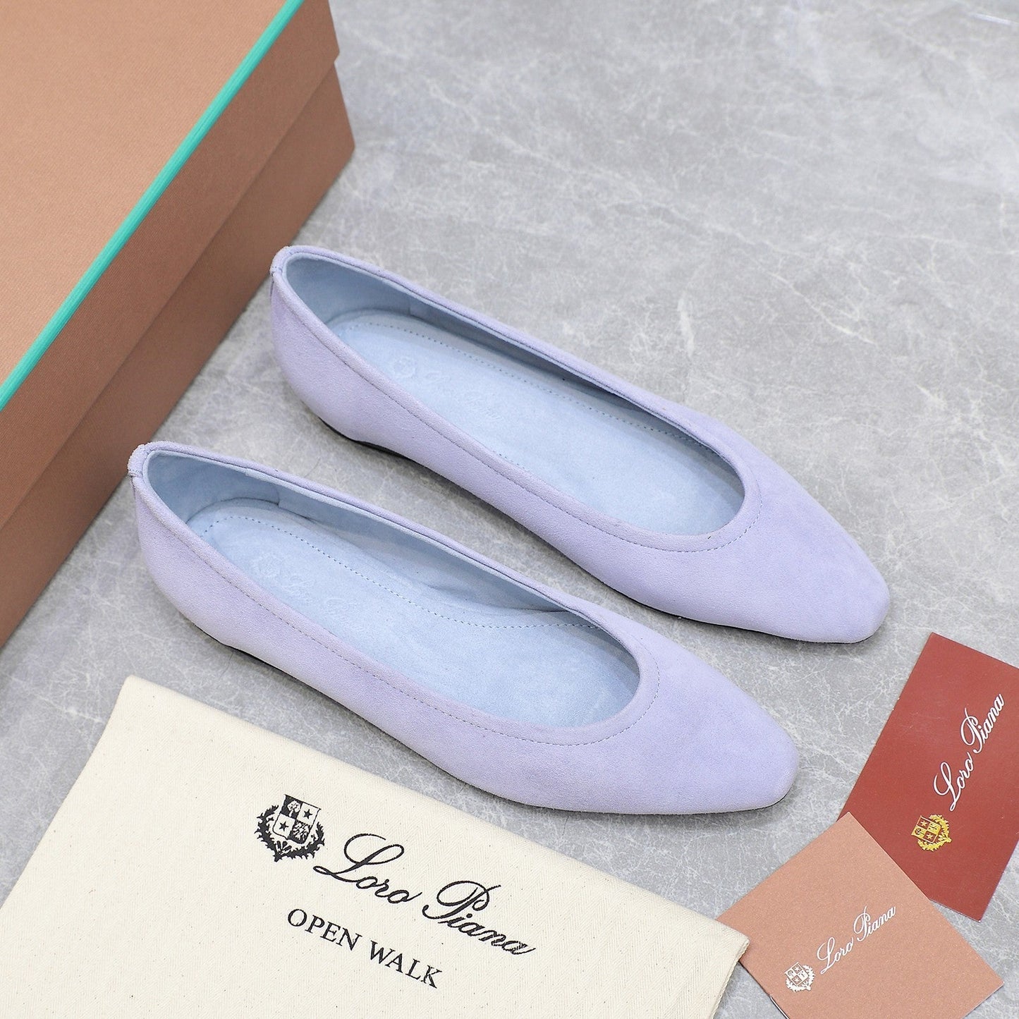 CLASSIC BALLET SHOES IN PASTEL PURPLE SUEDE - 35