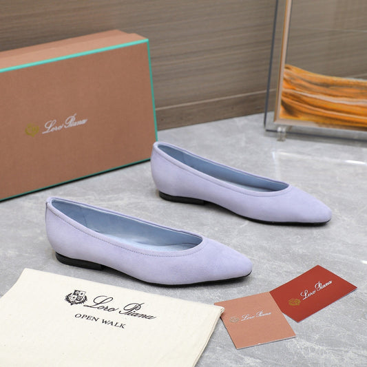 CLASSIC BALLET SHOES IN PASTEL PURPLE SUEDUE - 35