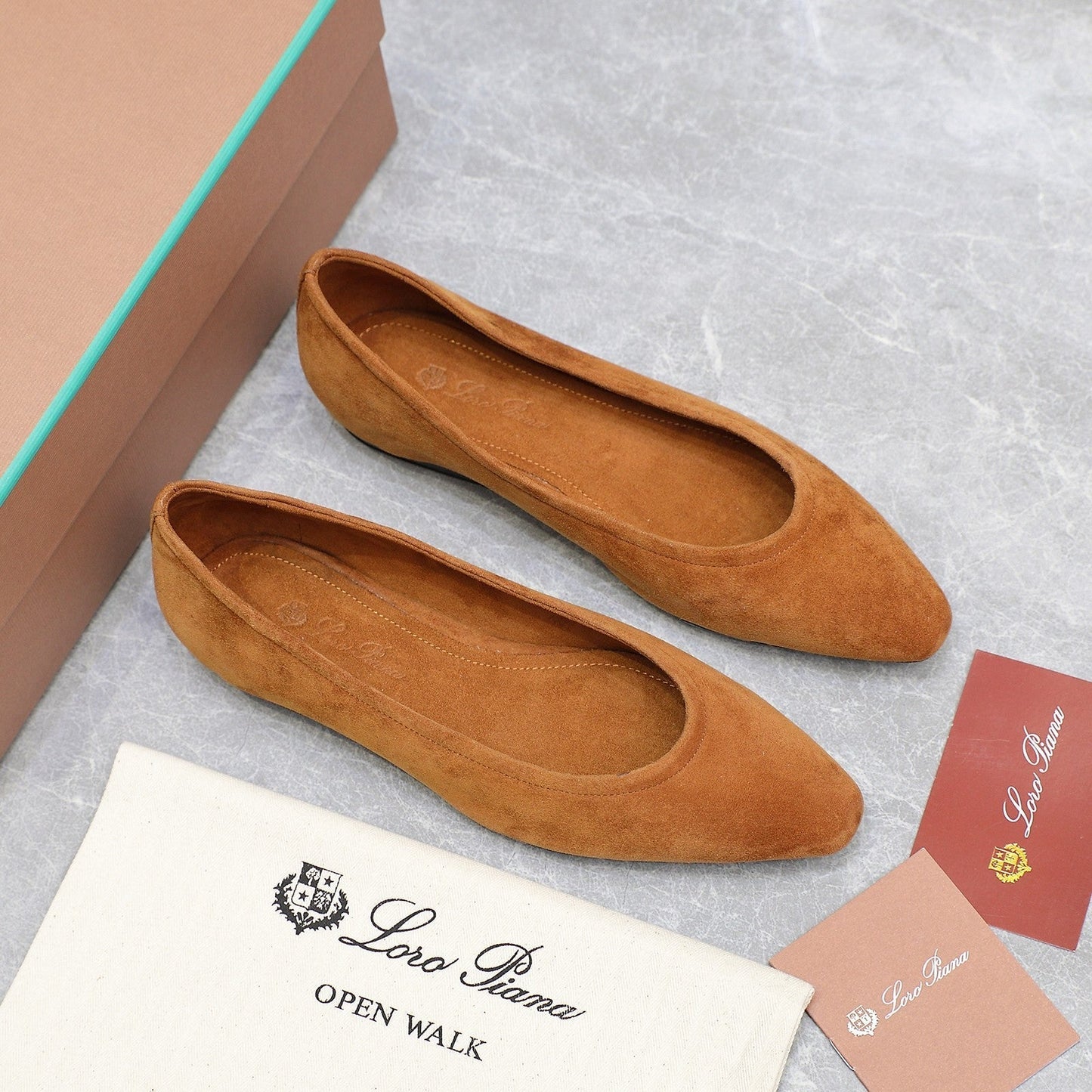 CLASSIC BALLET SHOES IN BRONZE BROWN SUEDUE - 35