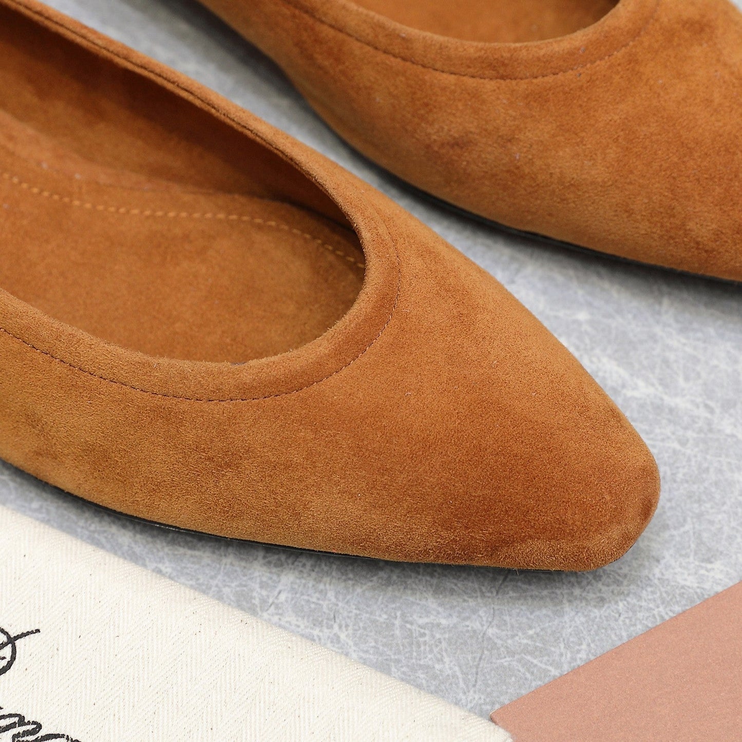 CLASSIC BALLET SHOES IN BRONZE BROWN SUEDE - 35