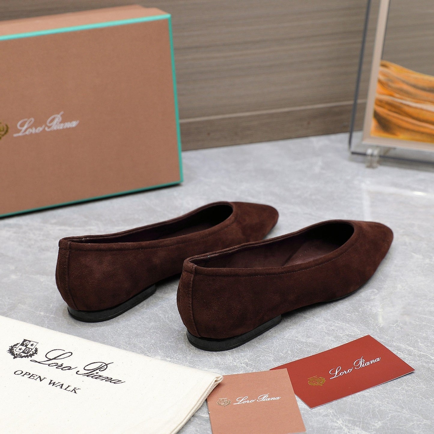 CLASSIC BALLET SHOES IN BROWN SUEDE - 35