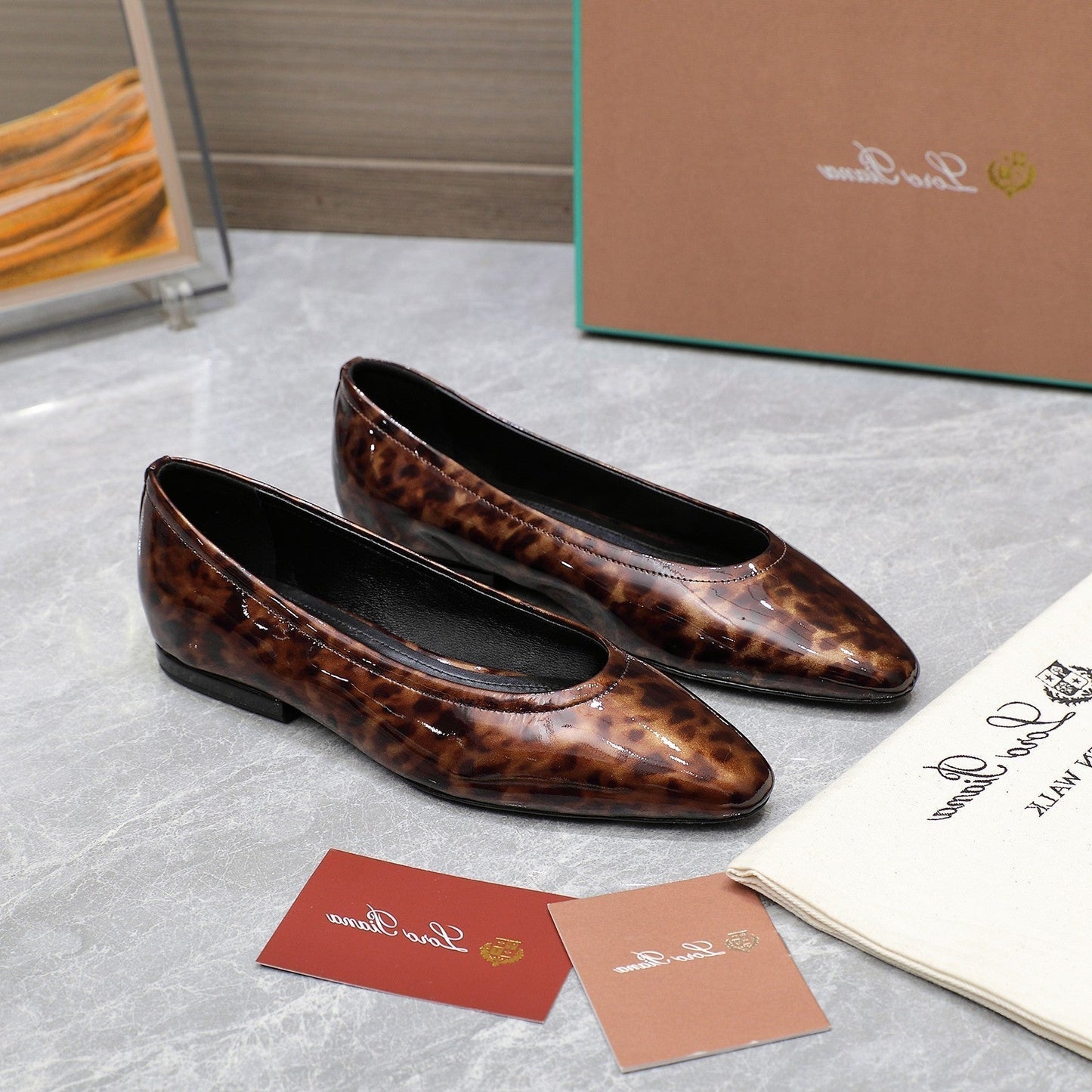 CLASSIC BALLET SHOES IN LEOPARD PRINT GLOSSY LEATHER - 35