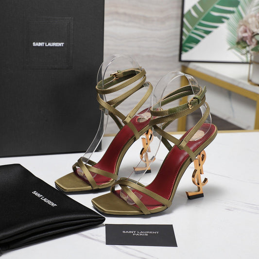 OPYUM SANDALS IN CUBA GOLD SATIN CREPE - 35