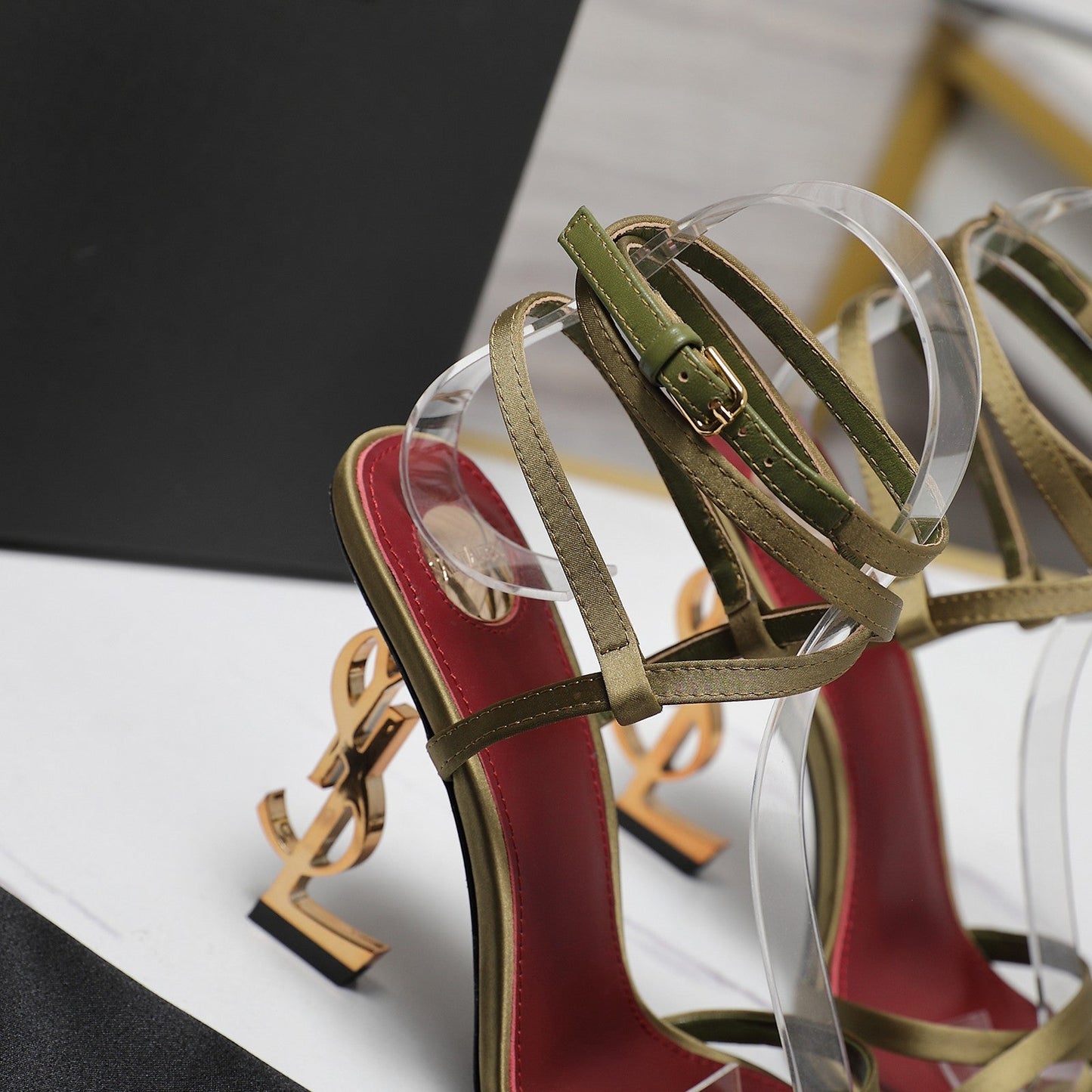 OPYUM SANDALS IN CUBA GOLD SATIN CREPE - 35