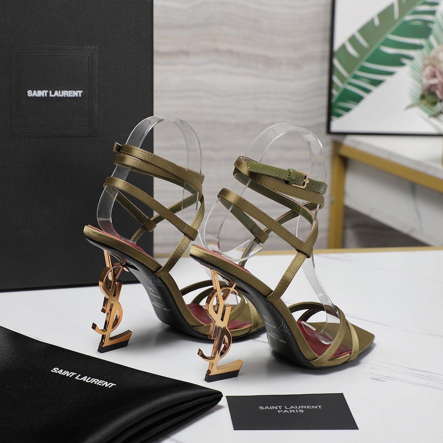 OPYUM SANDALS IN CUBA GOLD SATIN CREPE - 35
