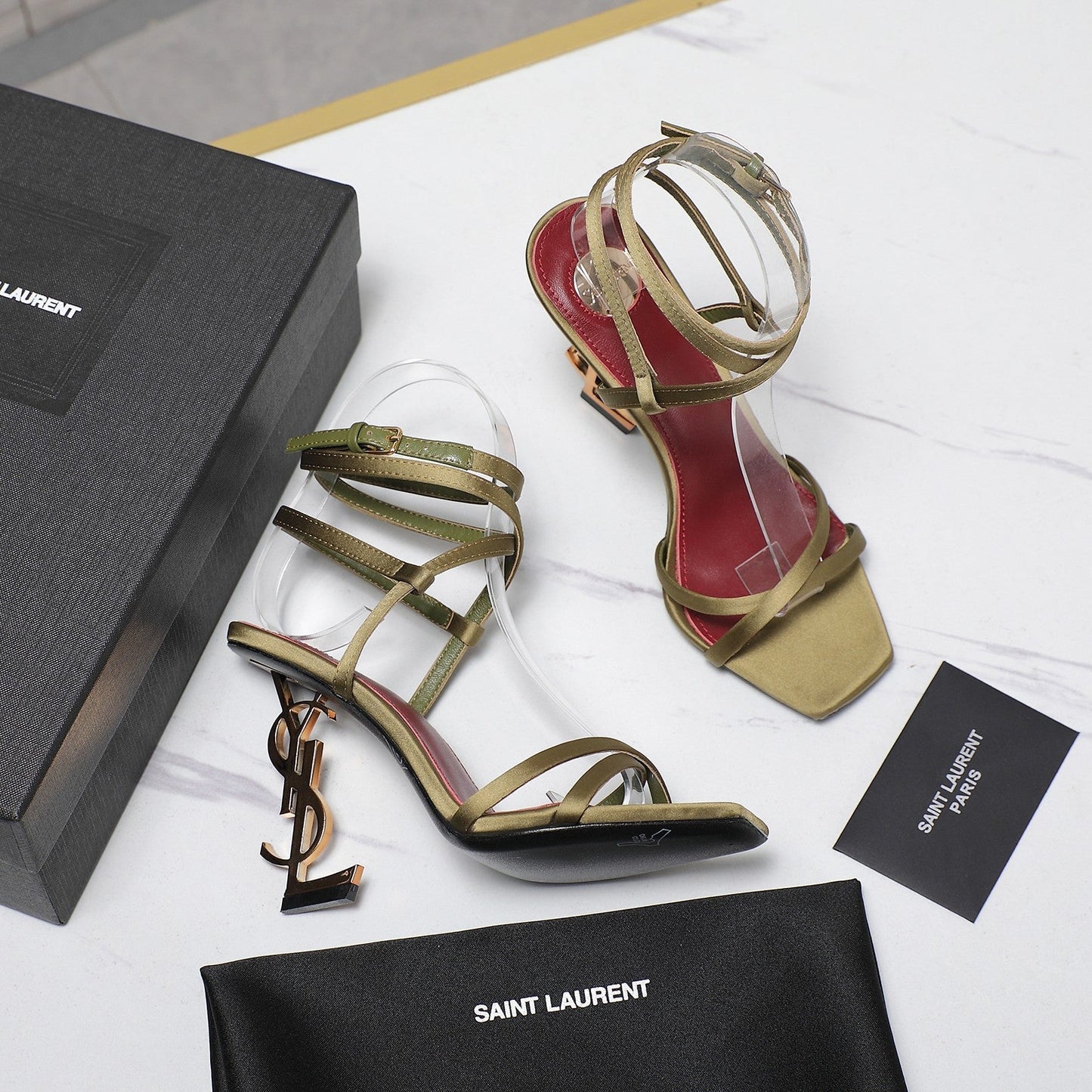 OPYUM SANDALS IN CUBA GOLD SATIN CREPE - 35