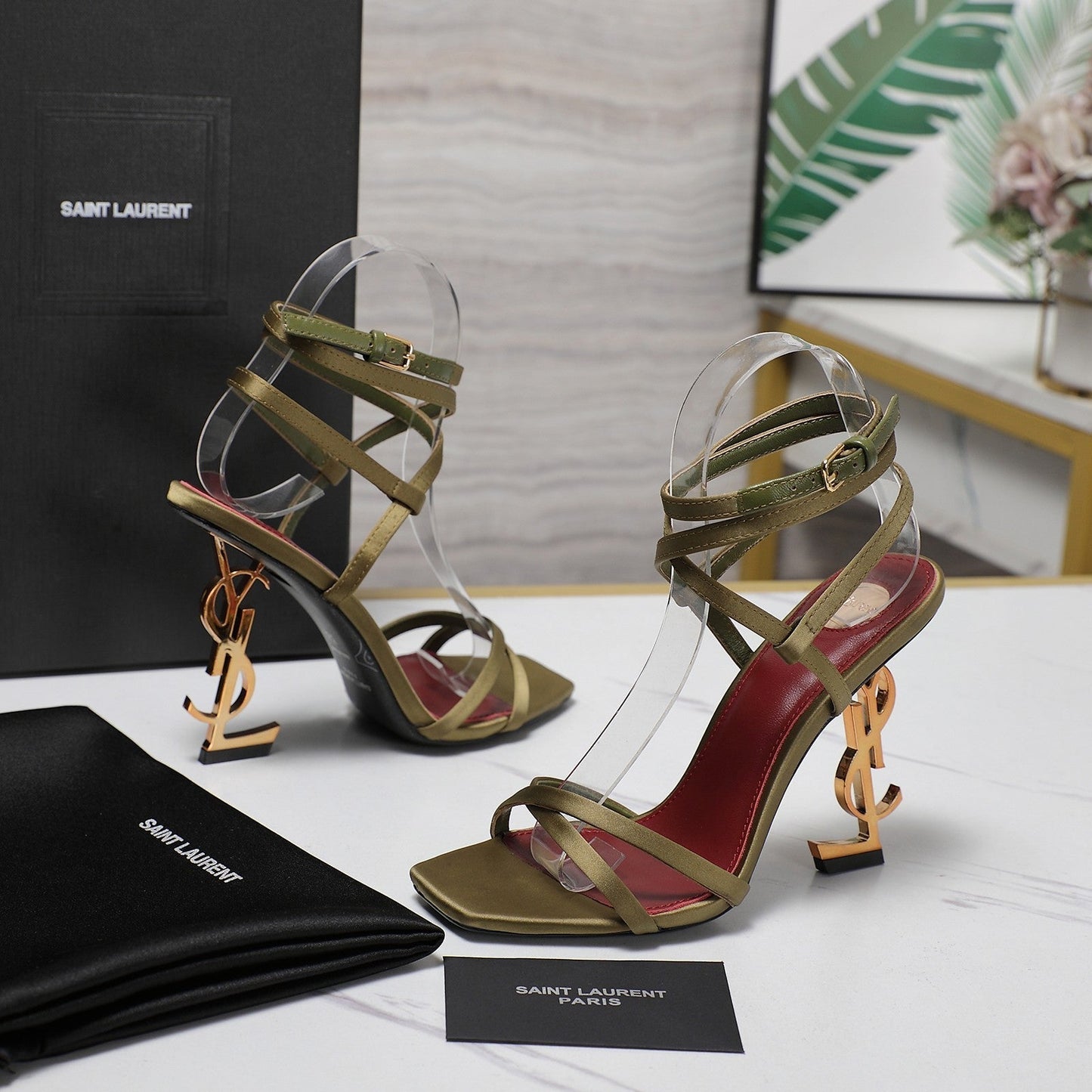 OPYUM SANDALS IN CUBA GOLD SATIN CREPE - 35