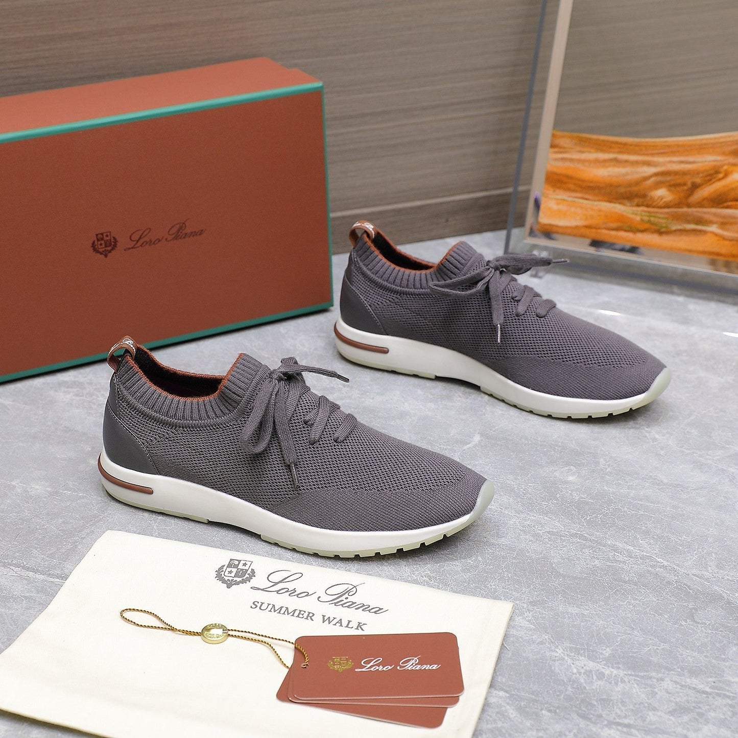 LP LADY FLEXY WALK SNEAKER IN GREY FABRIC - 35
