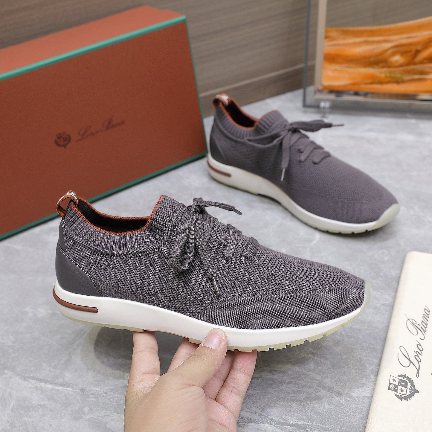 LP LADY FLEXY WALK SNEAKER IN GREY FABRIC - 35